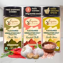 Load image into Gallery viewer, 3 Pack Combo| Himalayan Flavoured Salts (Pahadi) Seasoning | Hand Ground Rock Salts
