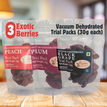 Load image into Gallery viewer, Exotic Berries Mini Trial Pack | 3 Flavours (3 x 30g) | Peach | Plum | Black Grape
