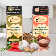 Load image into Gallery viewer, Himalayan Flavoured Salts (Pahadi Namak) Seasoning | Roasted Chilli, Chaat Mix | 2 Flavours Combo
