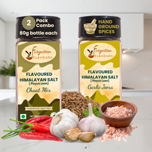 Load image into Gallery viewer, Himalayan Flavoured Salts (Pahadi Namak) Seasoning | Chaat Mix &amp; Garlic Jeera Mix
