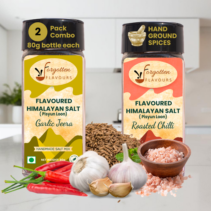 Himalayan Flavoured Salts (Pahadi Namak) Seasoning | Garlic Jeera & Roasted Chilli