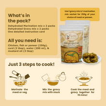 Load image into Gallery viewer, Shorshe Murgi Gravy and marination Mix - cooking instructions. 3 simple steps. fresh taste
